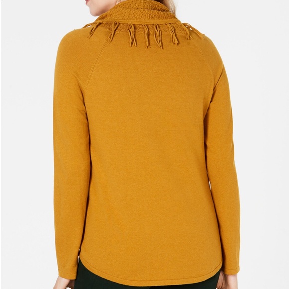 Style & Co Fringe-Trim Cowlneck Sweater - Picture 3 of 6